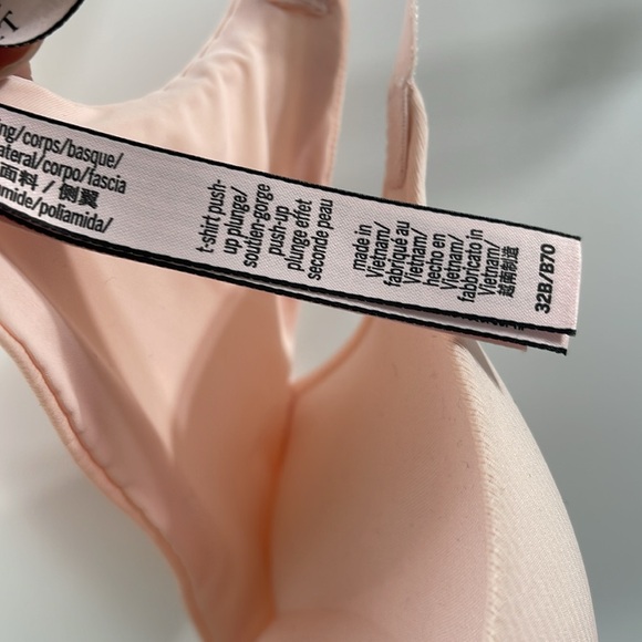 Victoria’s Secret NEW  T-Shirt Push up plunge effect  logo bra straps 32B - Picture 5 of 9